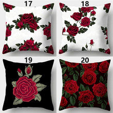 Load image into Gallery viewer, Valentines Day Red Heart And Flowers Pillow Cover Decorative Cushion Case Home Decor Sofa Couch Bedroom Car Flower Pillow Covers Love Pillow Covers Decorative Linen Square Throw Pillow Covers Couple Cushion Cases Home Decor for Sofa Bedroom Car 45x45cm