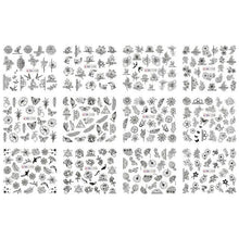 Load image into Gallery viewer, Valentines Heart Letter Flower Nail Stickers Sliders For Nails Water Decals Sticker Tips Manicure Decals for Nail Art Decoration Including Hearts Stars Letters Bowknot Leaves Flowers Plants Fruits Butterflies Nail Art Decoration