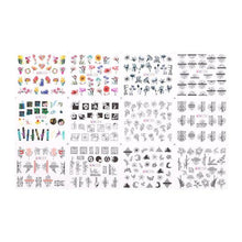 Load image into Gallery viewer, Valentines Heart Letter Flower Nail Stickers Sliders For Nails Water Decals Sticker Tips Manicure Decals for Nail Art Decoration Including Hearts Stars Letters Bowknot Leaves Flowers Plants Fruits Butterflies Nail Art Decoration