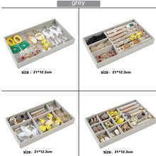 Load image into Gallery viewer, Velvet Jewelry Display Stackable Exquisite Jewelry Holder Portable Ring Earrings Necklace Organizer Box organizer Velvet Drawer Organizer Showcase Jewelry Storage for Bracelet Necklace Earring Ring
