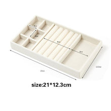 Load image into Gallery viewer, Velvet Jewelry Display Stackable Exquisite Jewelry Holder Portable Ring Earrings Necklace Organizer Box organizer Velvet Drawer Organizer Showcase Jewelry Storage for Bracelet Necklace Earring Ring