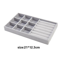 Load image into Gallery viewer, Velvet Jewelry Display Stackable Exquisite Jewelry Holder Portable Ring Earrings Necklace Organizer Box organizer Velvet Drawer Organizer Showcase Jewelry Storage for Bracelet Necklace Earring Ring