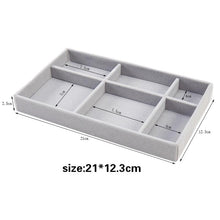 Load image into Gallery viewer, Velvet Jewelry Display Stackable Exquisite Jewelry Holder Portable Ring Earrings Necklace Organizer Box organizer Velvet Drawer Organizer Showcase Jewelry Storage for Bracelet Necklace Earring Ring