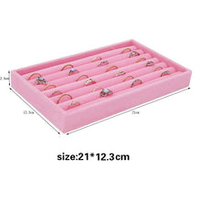 Load image into Gallery viewer, Velvet Jewelry Display Stackable Exquisite Jewelry Holder Portable Ring Earrings Necklace Organizer Box organizer Velvet Drawer Organizer Showcase Jewelry Storage for Bracelet Necklace Earring Ring