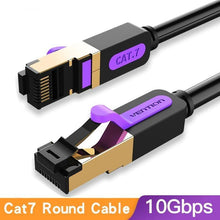 Load image into Gallery viewer, Black Gold Ethernet Cable Cat7 RJ45 Lan Cable SSTP Network Internet Fast LAN Wire Network Gold Plated Patch Cord Cable For PC Router Laptop Cable Ethernet
