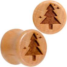 Load image into Gallery viewer, Organic Beechwood Christmas Tree Saddle Plug Set Sizes 8mm to 25mm