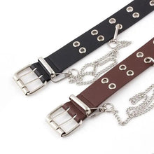 Load image into Gallery viewer, Vintage Adjustable Black Metal Waistband Buckle Leather Waistband For Jeans Trendy Women's Fashionable Design Waistbands 103cm