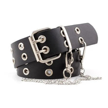 Load image into Gallery viewer, Vintage Adjustable Black Metal Waistband Buckle Leather Waistband For Jeans Trendy Women's Fashionable Design Waistbands 103cm