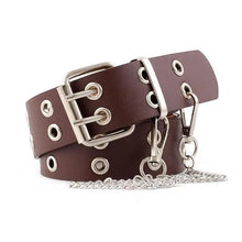 Load image into Gallery viewer, Vintage Adjustable Black Metal Waistband Buckle Leather Waistband For Jeans Trendy Women's Fashionable Design Waistbands 103cm