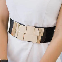 Load image into Gallery viewer, Vintage Black Square Elastic Buckle Belts Elegant Design High Quality Party Dress Waist Belt Cute Women Gift