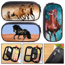 Load image into Gallery viewer, Vintage Cartoon Print Students Pencil Case Classic Theme Makeup Cosmetic Bags Elegant Stationery Pouch