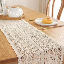 Load image into Gallery viewer, Vintage Farmhouse Style Crochet Lace Tablecloth