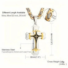 Load image into Gallery viewer, Vintage-Inspired Men's Flat Handmade Cross Pendant Necklace