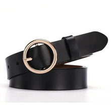 Load image into Gallery viewer, Vintage Simple Round Buckle Female Pin Leather Straps 105CM Belts For Women Unique Design Dresses Jeans Classic Round Waistband
