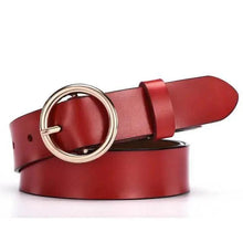 Load image into Gallery viewer, Vintage Simple Round Buckle Female Pin Leather Straps 105CM Belts For Women Unique Design Dresses Jeans Classic Round Waistband