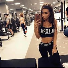Load image into Gallery viewer, Vintage Style Fitness Women Sports Bra Breathable Crop Top Running Gym Yoga Tops Ladies Seamless Padded Push Up Bras Workout Wear