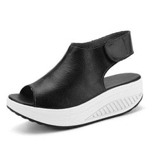 Load image into Gallery viewer, Vintage Women Platform Sandals Leather Sandals Open Toe Design Casual Women Walk Shoes Soft PU Leather Vintage Summer Casual Non-Slip Beach Platform Shoes Sandals