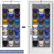 Load image into Gallery viewer, Visible Baseball Hat Rack for Wall Door with 3 Hooks 24 Deep Pockets