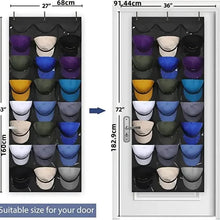 Load image into Gallery viewer, Visible Baseball Hat Rack for Wall Door with 3 Hooks 24 Deep Pockets
