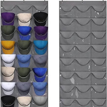 Load image into Gallery viewer, Visible Baseball Hat Rack for Wall Door with 3 Hooks 24 Deep Pockets
