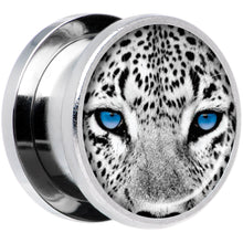 Load image into Gallery viewer, Black White Leopard Eyes Steel Screw Fit Plug Set 9/16