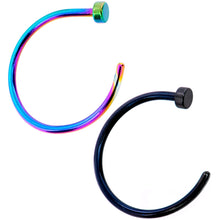 Load image into Gallery viewer, 20G 3/8 Pack Set of 5 Assorted Stainless Steel Nose Hoop Rings