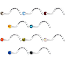 Load image into Gallery viewer, 20G 5/16 Multi Color Gem Steel Nose Screw 20 Pack Set