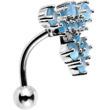 Load image into Gallery viewer, Beautiful Blue Gem Set Me Up for Sparkle Top Mount Belly Ring