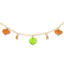 Load image into Gallery viewer, Handcrafted Gold Tone Anodized Leaves of Fall Nipple Chain