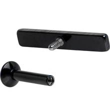 Load image into Gallery viewer, 1/4 12mm Black IP Rectangle Internal Thread Daith Cartilage Tragus