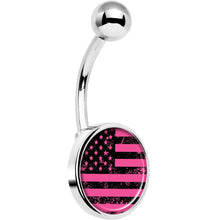 Load image into Gallery viewer, Pink American Flag Belly Ring