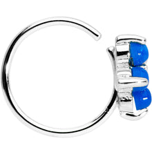 Load image into Gallery viewer, 20G 5/16 Clear CZ Blue Faux Opal Flower Seamless Circular Ring