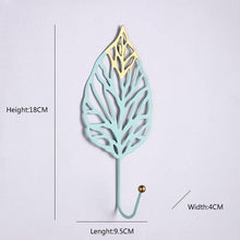 Load image into Gallery viewer, Wall Coat Rack Clothes Hanger Home Decoration Accessories Wall Hooks for Hanging Clothes Blue Leaves/Golden Leaves Home Storage Decorative Leaves Iron Hooks Tropic Plant Wall Mounted Single Clothes Hangers Decorative Hanger Hanging Hooks