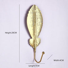 Load image into Gallery viewer, Wall Coat Rack Clothes Hanger Home Decoration Accessories Wall Hooks for Hanging Clothes Blue Leaves/Golden Leaves Home Storage Decorative Leaves Iron Hooks Tropic Plant Wall Mounted Single Clothes Hangers Decorative Hanger Hanging Hooks
