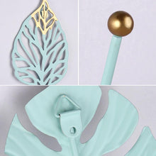 Load image into Gallery viewer, Wall Coat Rack Clothes Hanger Home Decoration Accessories Wall Hooks for Hanging Clothes Blue Leaves/Golden Leaves Home Storage Decorative Leaves Iron Hooks Tropic Plant Wall Mounted Single Clothes Hangers Decorative Hanger Hanging Hooks