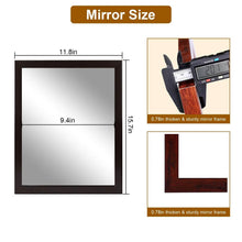 Load image into Gallery viewer, Wall Mount Mirror Wood-Like Frame Rectangle Modern Hanging Mirror