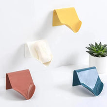Load image into Gallery viewer, Wall-suction Drain Soap Dish Decorative Drainage Soap Holder Soap Holder Storage Container Home Bathroom Kitchen Accessories Self Adhesive Soap Drain Rack Soap Holder with Hook Wall Mount Soap Dish with Hook Sponge Soap Draining Tray Plate