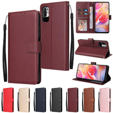 Load image into Gallery viewer, Wallet Leather Case For Xiaomi Redmi 10 9 9A 9C 9T 8 8A 7A 6 Note 10 10S 10 Pro 9S 9 Pro 8 Pro 7 6 5 Pro 4X Poco X3 Pro M3 11T Shockproof Wallet Style Magnetic Closure Back Cover Case