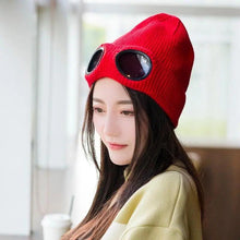 Load image into Gallery viewer, Warm Classic Unisex Wool Knitted Goggles Beanie Comfortable Winter Stylish Hat Outdoor Sports Cap For Men Women New Fashion Multi Function Caps