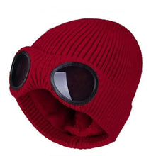 Load image into Gallery viewer, Warm Classic Unisex Wool Knitted Goggles Beanie Comfortable Winter Stylish Hat Outdoor Sports Cap For Men Women New Fashion Multi Function Caps