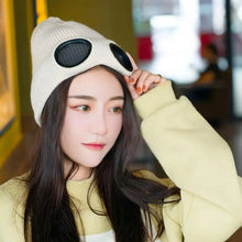 Load image into Gallery viewer, Warm Classic Unisex Wool Knitted Goggles Beanie Comfortable Winter Stylish Hat Outdoor Sports Cap For Men Women New Fashion Multi Function Caps