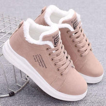 Load image into Gallery viewer, Warm Comfortable Womens Winter Shoes Fur Plush Casual Shoes Lace Up Fashion Sneakers Women's Snow Boots Fur Lined Booties Anti-Slip Ankle Winter Soft Sneakers