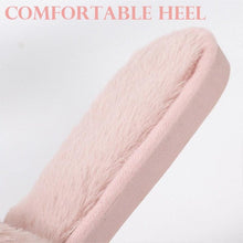 Load image into Gallery viewer, Warm Fluffy Slippers Women Faux Fur Slipper Indoor Floor Slides Flat Soft Furry House Shoes Heart Shape Flip Flops Faux Fur Memory Foam Cozy Flat Spa Slide Slippers Comfy Open Toe Design