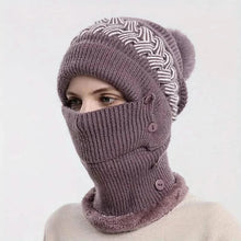 Load image into Gallery viewer, Warm Knitted Beanie Hat and Neck Warmer Set