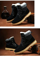 Load image into Gallery viewer, Warm Winter Mens Snow Boots Warm Fur Winter Shoes Mens Boots Footwear Ankle Boots Warm Fur Lined Winter Water-Resistan Waterproof Outdoor Snow Autumn Boots