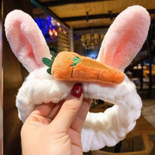 Load image into Gallery viewer, Wash Face Women Girls Hairbands Soft Warm Coral Fleece Bow Animal Ears Headbands Headwear Hair Bands Turban Gorgeous Hair Accessories For Women