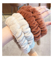 Load image into Gallery viewer, Wash Face Women Girls Hairbands Soft Warm Coral Fleece Bow Animal Ears Headbands Headwear Hair Bands Turban Gorgeous Hair Accessories For Women