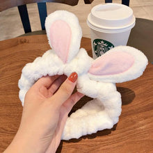 Load image into Gallery viewer, Wash Face Women Girls Hairbands Soft Warm Coral Fleece Bow Animal Ears Headbands Headwear Hair Bands Turban Gorgeous Hair Accessories For Women
