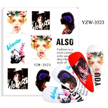 Load image into Gallery viewer, Water Decal Nail Art Decorations Nail Sticker Tattoo Full Cover Beauty Decals Manicure Supplies Accessories Women Kids Girls Manicure Decoration Nail Art Supplies 3D Self-Adhesive Nail Decals Designer Nail Stickers for Acrylic Nails