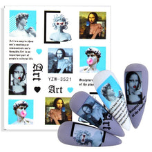 Load image into Gallery viewer, Water Decal Nail Art Decorations Nail Sticker Tattoo Full Cover Beauty Decals Manicure Supplies Accessories Women Kids Girls Manicure Decoration Nail Art Supplies 3D Self-Adhesive Nail Decals Designer Nail Stickers for Acrylic Nails
